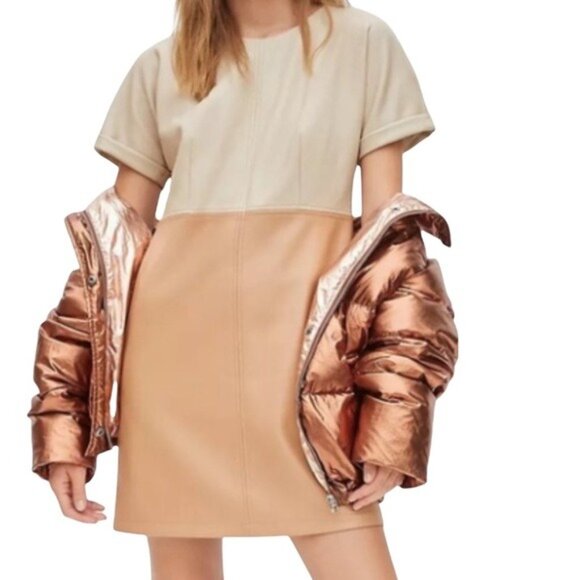 Anthropologie Avec Les Filles Andrea Faux Leather Dress Size Small NWOT - Picture 1 of 11
